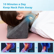 StrongTek Dual-Curve Cervical Pillow – Neck Traction Wedge for Pain Relief, Posture Correction & Stretching – Orthopedic Foam Pillow with Washable Cover