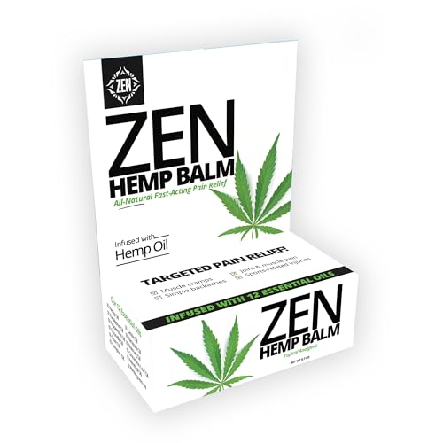 ZEN Hemp Balm for Relief, Hemp Oil Extract for Joints, Back, Neck and Elbows, Hemp Infused Topical Cream - 0.7 oz (Pack of 1)