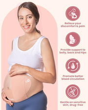 OK TAPE Pregnancy Belly Band Tape, for Belly Pain, Back Pain Relief, Swelling Relief, Non-irritant Physical Belly Support Tape for Pregnant Women, Precut 12 Strips, 4 Sets - Week 27 onwards