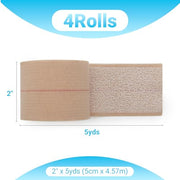 OK TAPE Elastic Adhesive Tape Bandage Tape Wrap - 4 Rolls, Flexible Stretch Bandages for Sports Ankle, Knee and Wrist Sprains (Beige,2 Inch Wide)