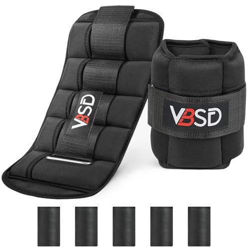 VBSD Adjustable Ankle Weights for Women Men, 1 Pair 2 4 5 6 8 10 lb Leg Weight Straps, Weighted Ankle Weights Set for Gym, Fitness, Yoga, Jogging, Walking, Aerobics, Physical Therapy
