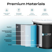 Recovery Long Pod XXL, Cold Plunge Ice Bath Tub for Athletes and Adults, Inflatable Cold Therapy Ice Barrel with Protective Lid Cover, Hooded Bathrobe, Stopwatch, Anti-Slip Mat