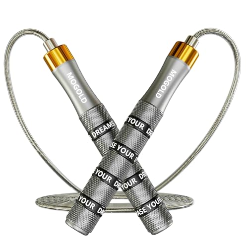 Pro Adjustable Speed Jump Rope - 10ft 4mm PVC Steel Wire with Dual Ball Bearings & 360° Spin - Metal/Rubber Ergonomic Grips for CrossFit, HIIT, Weight Loss, Home Gym Workouts for Men & Women