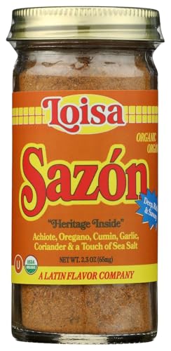 Loisa Sazón Seasoning, USDA Organic, Non-GMO, No-MSG, No Preservatives, No Artificial Coloring, No Artificial Flavors, 2.3oz, Pack of 1 (Sazon)
