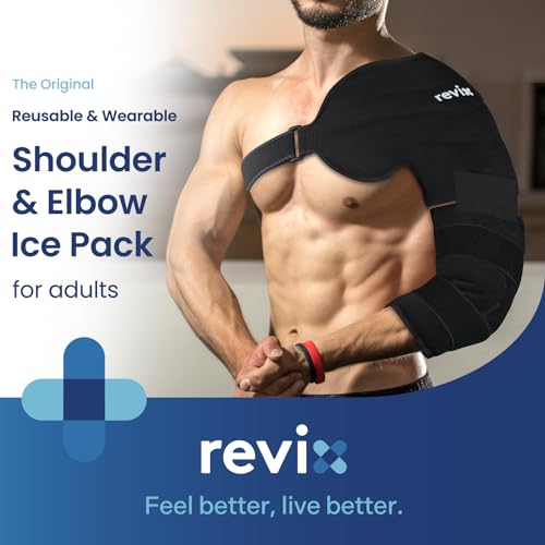 REVIX Arm Ice Pack Wrap for Pitchers – Shoulder and Elbow Ice Pack Reusable Cold Therapy Wrap for Baseball Pitcher Arm Recovery, Adjustable Compression Sleeve for Post-Workout Muscle Relief