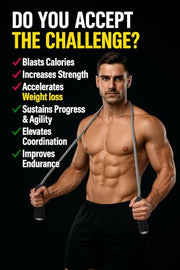 Weighted Jump Rope Workout (1LB) - Tangle-Free Ball Bearing Speed Skipping Rope for MMA Boxing Weight-loss Crossfit Fitness Home Exercise - Adjustable Rope Foam Handles for Men Women Cardio Training