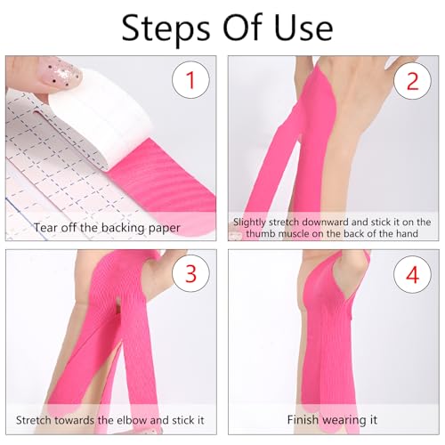 Precut Wrist Tape 12-Pack - Athletic Sports Tape for Baseball, Soccer & Bowling | Elastic Muscle Support Tape for Carpal Tunnel, Tendon Relief & Physical Therapy