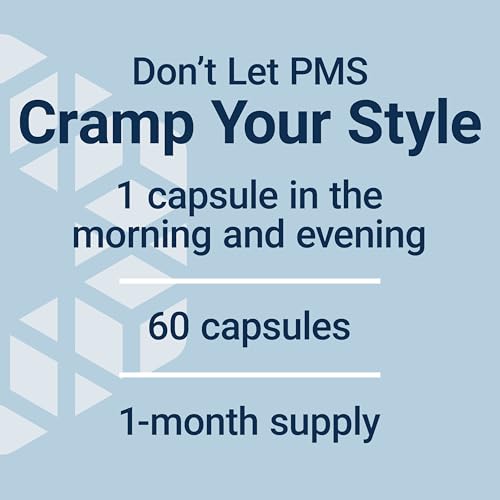 Life Extension Daily PMS Relief, Menstrual Comfort Supplement, PMS-Related Cramps, Lower Back discomfort, Mood, Ginger, Magnesium, B6, Gluten-Free, Non-GMO, 60 Capsules