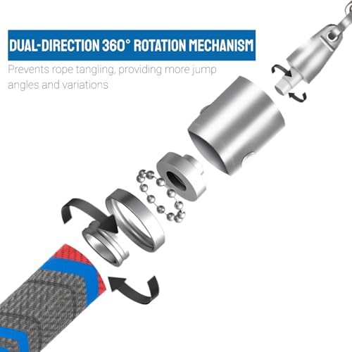 Weighted Jump Rope for Men Women with 110"&102" Abrasion-resistant Cable, Φ=6mm Crossropes jump rope with Rubber Grip,360 Degree Spin,Tangle Free,Suitable for Fitness Cardio,Boxing & Workout