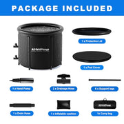 XL Ice Bath Tub for Cold Plunge, Portable Ice Pod with Lid & Cover, 100Gal Inflatable Ice Plunge Tub with 2 Drain Valves for Chiller Connection, Cold Therapy Recovery, Indoor Outdoor Use