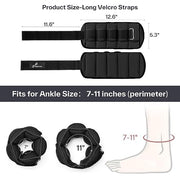 Sportneer Adjustable Ankle Weights for Women and Men 7 lbs/Pair Adjustable Leg Weights with Secure Straps, Strength Training Weighted for Yoga, Walking, Running, Aerobics, Gym, Physical Therapy