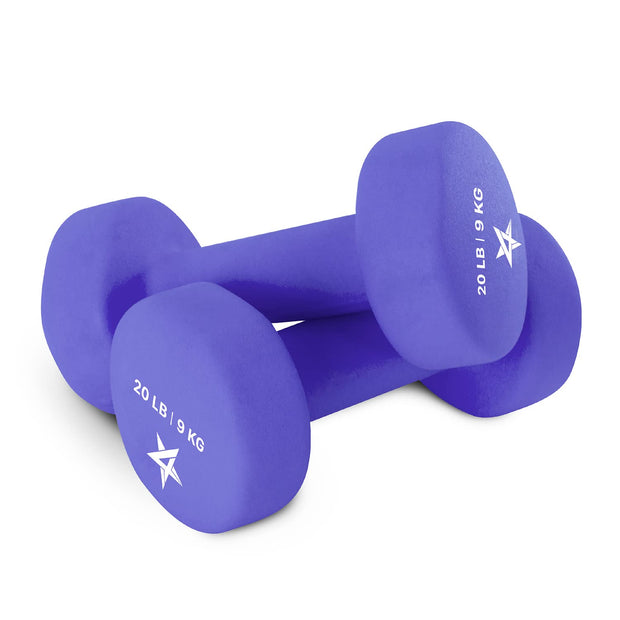 Yes4All Neoprene Coated Dumbbell Hand Weight Sets of 2 - Multiple Weight Options with 15 Colors, Anti-roll, Anti-Slip, Hexagon Shape