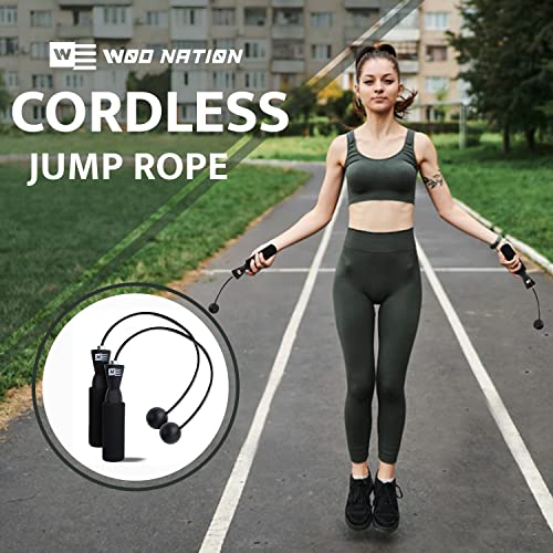 WOD Nation Ropeless Jump Rope for Men & Women - Cordless Jump Ropes for Fitness