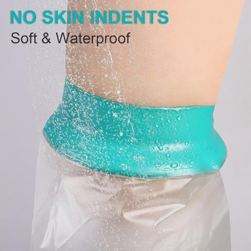 Waterproof Leg Cast Cover for Showering, Reusable Shower Sleeve for Lower Leg After Surgery, Watertight Non-Slip Adult Fracture Protector Bag, Water Proof Medical Covers for Calf/Ankle/Wound/Bandages