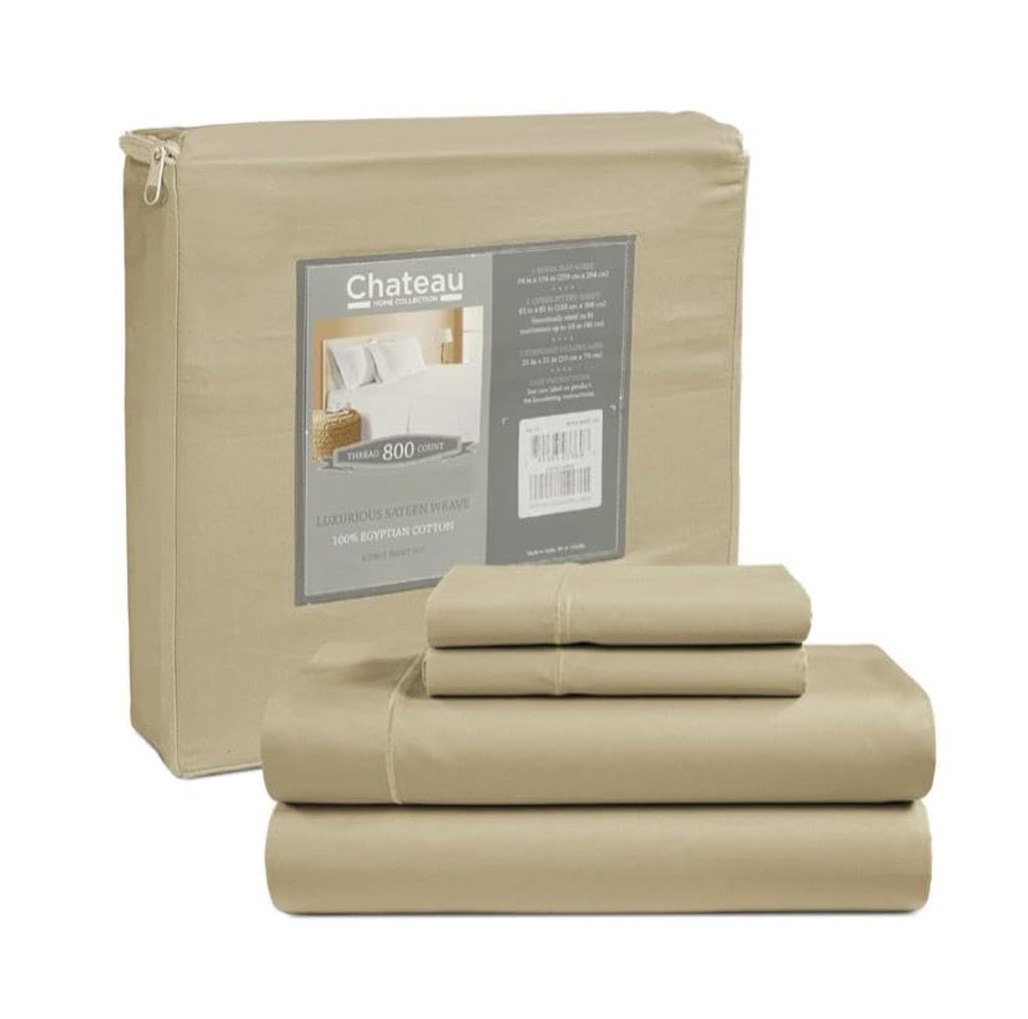 100% Egyptian Cotton Sheets King Size Sheets Set with Fully Elasticated Fitted Sheet & Pillowcase sets, 800 TC Hotel Collection Deep Pocket King Sheet Set, No Pill Soft Breathable Luxury White Bedding