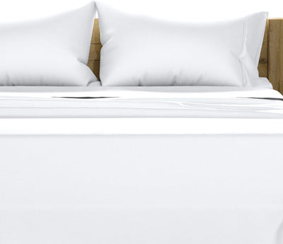 TEXAS LINEN CO. 100% Egyptian Cotton Sheets King Size Set - 1200 Thread Count Egyptian Cotton Luxury Sheets King Size, 17" Deep Pocket, Soft, Cooling Sateen Weave Hotel Quality Bedding Set - White
