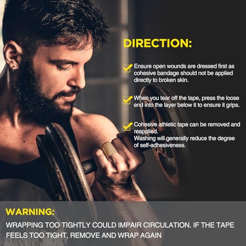 OK TAPE 12 Rolls Self Adhesive Bandage Wrap, Elastic Athletic Tape, Self Stick Bandage Tape, Vet Wrap, Medical Wrap for Wrist, Feet, 2" x 5 Yards - Pink