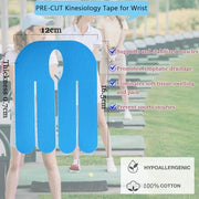 Kinesiology Tape for Wrist Precut, 12pc Waterproof & Breathable Bowling Wrist Tapes, Hypoallergenic Latex-Free Elastic Athletic Tape for Carpal Tunnel, Sports Joints Muscle Support.(Mix)