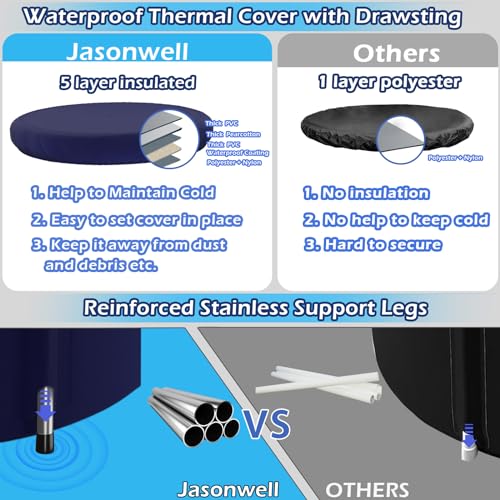 Jasonwell Ice Bath Tub for Athletes - Heavy Duty Cold Water Therapy Plunge Tub Ice Pod for Recovery Portable Ice Barrel Plunge Pool for Outdoor Inflatable Hot Tub Bathtub at Home for Adults