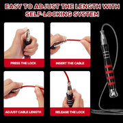 Speed Jump Rope - No-Screw Design, 360° Rotation, Non-Slip Silicone, Weighted, Includes 2 Handles, Portable Fitness Tool for Boxing