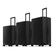 LEVEL8 Trunk Luggages, Large Suitcase 28 Inch Luggage with Spinner Wheels, Luminous Textured Checked Lightweight Hard Shell with Tsa Lock, Black