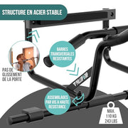 PULLUP & DIP Pull-up bar for door frames for hanging without screws and no slipping, professional door bar, pull-up bar with padded handles