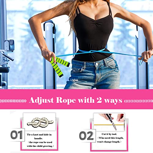 Ponydash Jump Rope, Jump Ropes for Kids, 2 Pack Kids Jump Rope Lightweight &Adjustable &Durable jumping rope for Fitness-Speed Jump Rope for Women Men Youth, Foam Grips Handles for, Workout