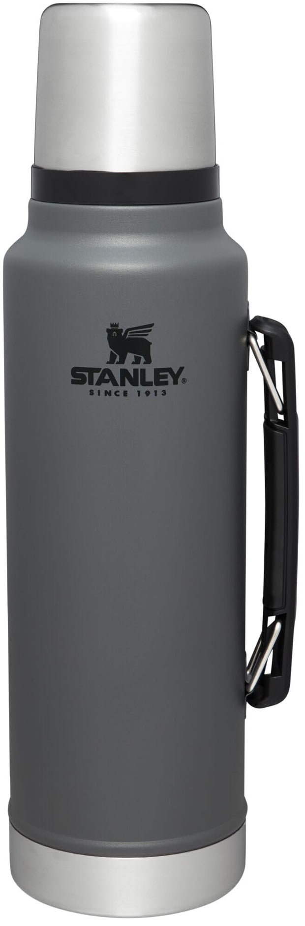 Stanley Classic Legendary Vacuum Bottle 2.0 qt | Wide Mouth with Leakproof Cup Lid | Keep Drinks Hot or Cold | Packable for Travel | Insulated Stainless Steel Thermos | BPA-Free | Hammertone Green