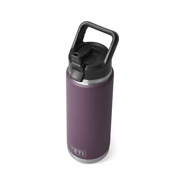 YETI Rambler 26 oz Bottle, Vacuum Insulated, Stainless Steel with Straw Cap, Wetlands Brown