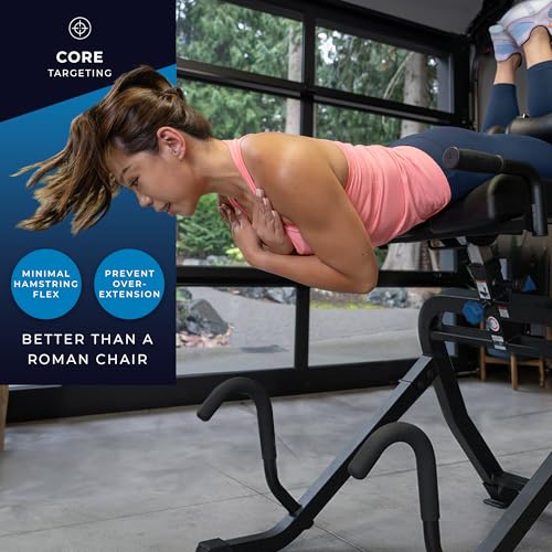 Teeter DEX II Inversion & Core Training; Decompression Roman Chair Hyperextension Bench for Ab, Back, & Core Strength; Commercial-Grade 350lb-Rated Home Exercise Equipment