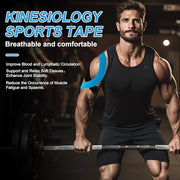 SUPERBE Precut Kinesiology Tape (3 Rolls Pack), Elastic Sports Tape for Pain Relief, Muscle Support, Recovery and Physio Therapy, Breathable, Waterproof (Black)