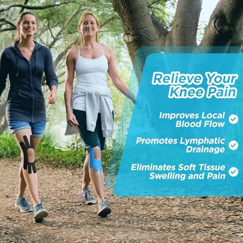 OK TAPE One-Structure K-Tape Patches | Precut for Knee Kinesiology Tape | Pain Relief and Accessories | 10 Pcs and Beige