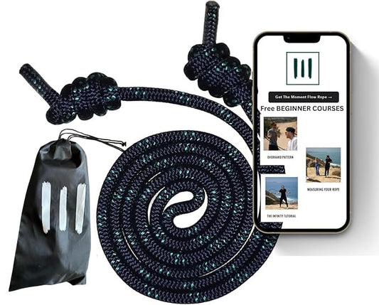 Flow Rope Exercise Jump Rope – 500g (1.10lb) Weighted Flow Jump Rope for Cardio, Boxing, HIIT & Upper Body Fitness – Adjustable Double Woven Workout Rope for Men, Women, Beginners – Indoor & Outdoor Use