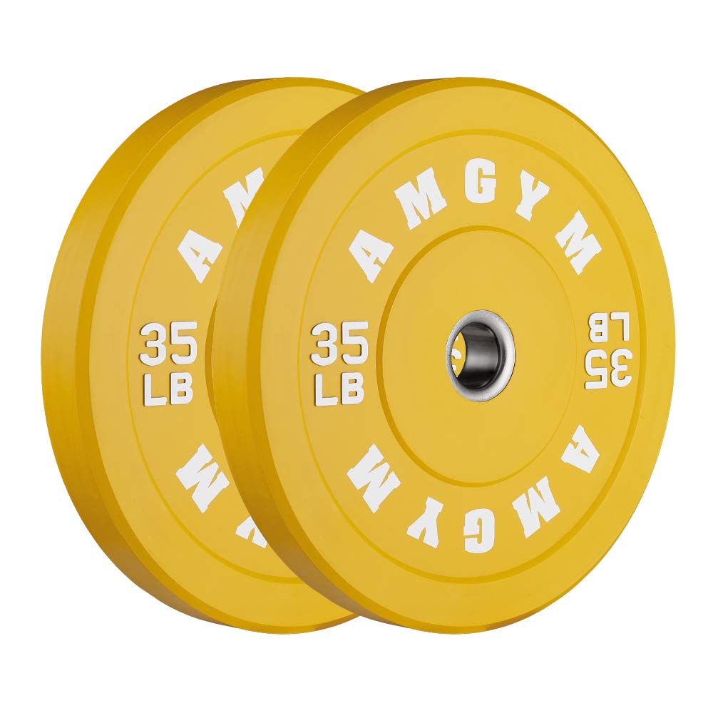 2 Inch Bumper Plates，10-500lbs，Barbell Rubber Olympic Weight Plates Set for Home Gym, Strength Training & Weight Lifting, Multiple Options Colors