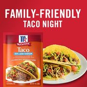 McCormick Taco Seasoning Mix, 30% Less Sodium, No MSG Added, No Artificial Flavors, For Tacos, Nachos, Fajitas and More, 1 oz