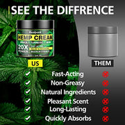 Natural Hemp Cream 8 fl oz - Arnica,MSM, Turmeric, Emu Oil, Menthol, Aloe - Muscles, Joints, Lower Back, Back, Knees, Neck, Fingers, Elbows,Body