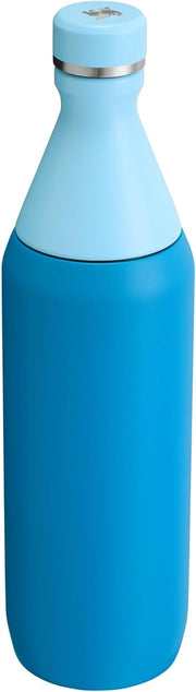Stanley All Day Slim Bottle 20 oz | Leakproof Twist on Lid | Slim Design for Travel and Gym | Insulated Stainless Steel Water Bottle | BPA-Free | Azure