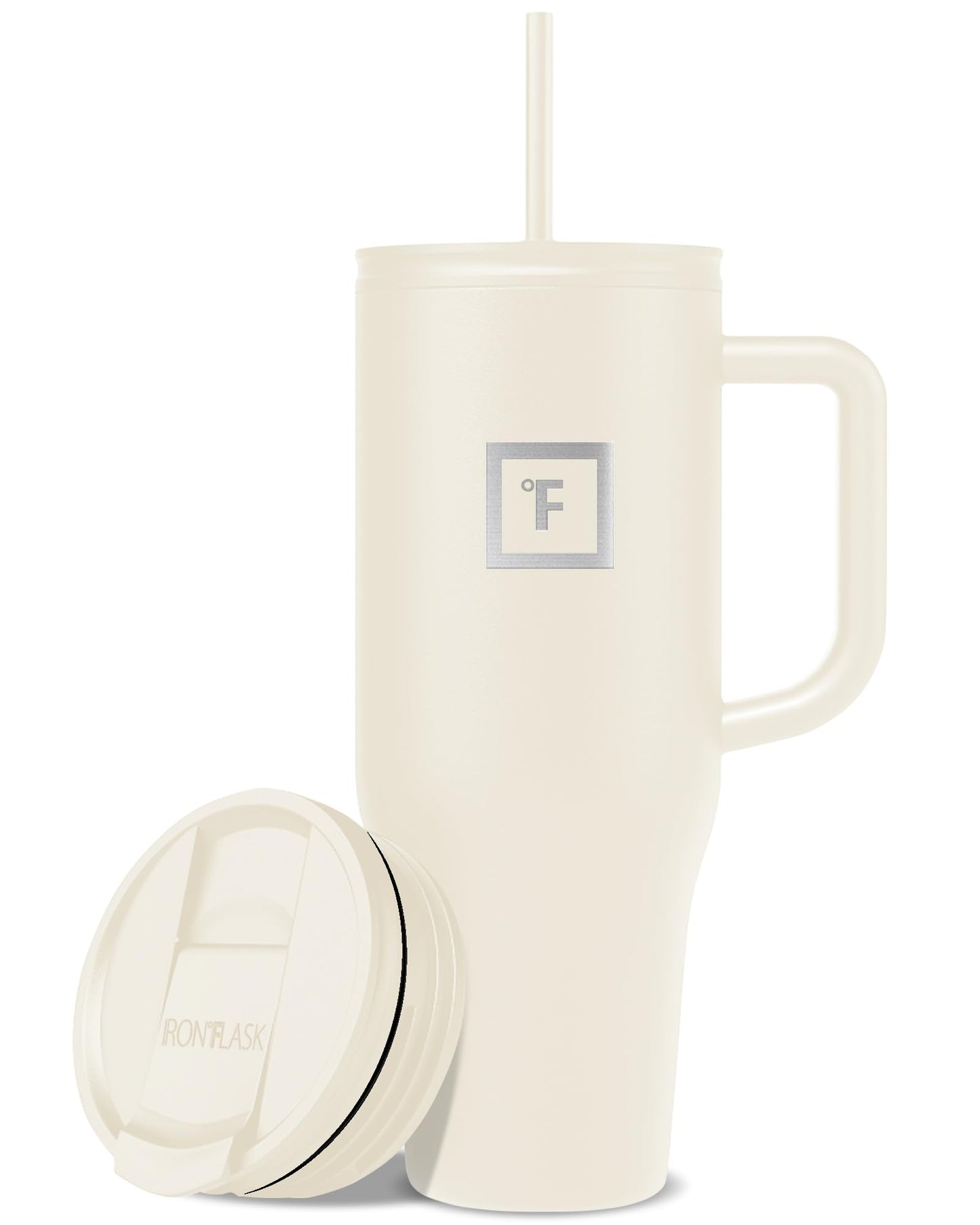 IRON °FLASK Co-Pilot Insulated Mug w/Straw & Flip Cap Lids - Cup Holder Bottle for Hot, Cold Drink - Leak-Proof - Water, Coffee Portable Travel Mug - Aurora, 32 Oz