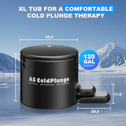 XL Ice Bath Tub for Cold Plunge, 120 Gal Ice Plunge Tub with Insulated Lid, Step Stool, Portable Inflatable Ice Pod Plunge Barrel, Easy Chiller Connection, Cold Therapy Indoor Outdoor