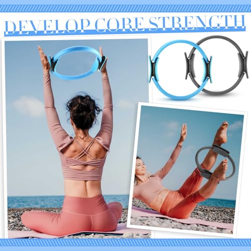 Poen Home Pilates Kit for Women Pilates Equipment Ring and Ball Set with Stretching Strap 8 Resistance Bands Non Slip Socks Gym Back Bags Exercise Equipment for Workout