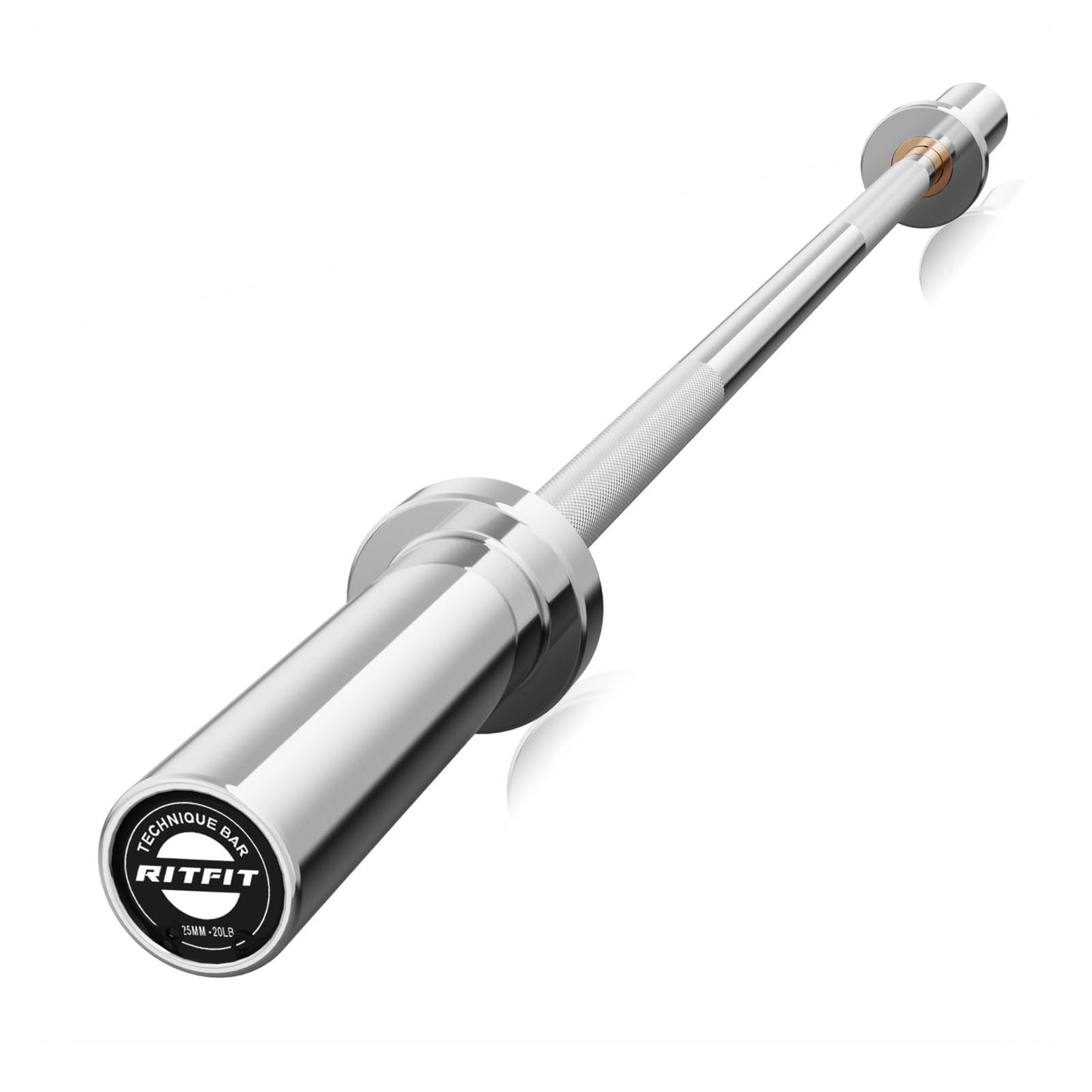 RITFIT Olympic Barbell 4ft/4.8ft/6ft - 2 Inch Weight Bar for Strength Training, Weightlifting, Squat, Deadlift, Bench Press, Curl, Overhead Press - 350lbs/500lbs Capacity