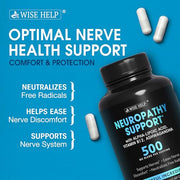 Neuropathy Support Natural Nerve Discomfort Relief - Made in USA - Nerve Antioxidant for Trigeminal Neuralgia, Diabetic & Peripheral Neuropathy - Hands, Neck, Feet & Toes Treatment Formula - 60 Caps