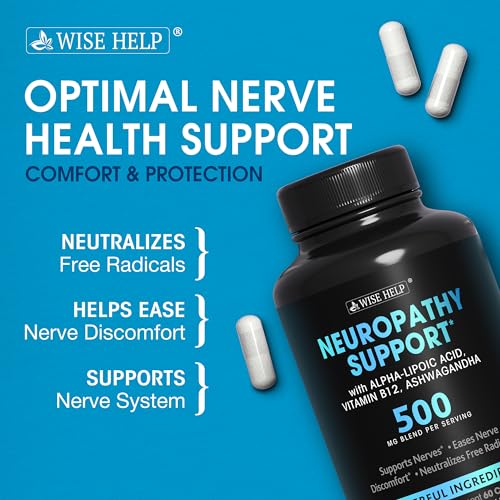Neuropathy Support Natural Nerve Discomfort Relief - Made in USA - Nerve Antioxidant for Trigeminal Neuralgia, Diabetic & Peripheral Neuropathy - Hands, Neck, Feet & Toes Treatment Formula - 60 Caps