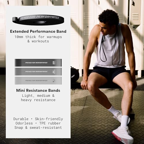 Mobility Pack, 6-Piece Workout Set - at Home & On-The-Go Exercise Recovery Tools - Foam Roller, Extended Performance & Mini Resistance Band, Massage Tool & Carry Case with Clip