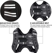 Prodigen Weighted Vest for Women and Men 8 12 16 20 25 30 Lbs with Reflective Stripe and Double Adjustable Buckle Straps Weight Vests for Strength Training, Jogging, Cardio, Weight Loss