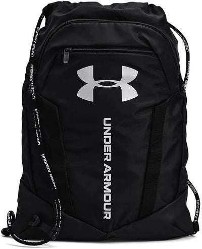 Under Armour Unisex-Adult Undeniable Sackpack , Black (001)/Metallic Silver , One Size Fits Most