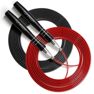 Speed Jump Rope for Men Women Adults, Workout Fitness Boxing Jumping Ropes with Smooth Rotate Double Bearing Balls, Double Under Skipping Rope with 2 Pcs Tangle-free Cable to Replacement