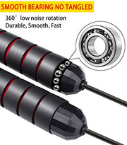 Jump Rope, Ball Bearings Tangle-Free Rapid Speed Cable Skipping Rope, Adjustable Jumping Ropes for Men, Women and Kids - 2 Pack