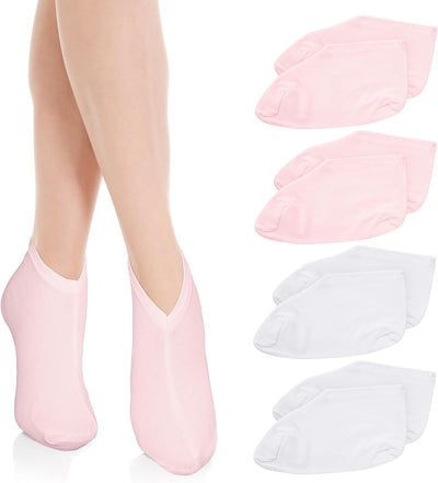 4 Pairs Moisturizing Socks Overnight, Lotion Socks for Dry Feet, Cotton Moisture Enhancing Socks, Soft Spa Absorbing Socks for Foot Care, Cosmetic Therapy Socks for Women and Men