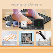 Portable MHD EMS TENS Foot Massager for Plantar Fasciitis & Neuropathy Pain Relief - Deep Tissue Electric Muscle Stimulator, Adjustable Intensity, Lightweight Design for Home, Travel, Office Use